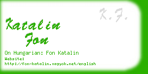 katalin fon business card